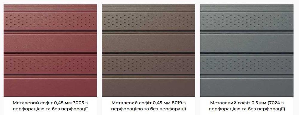 Металевий софіт/Підшива даху/Металопрофіль/Підсофіт/Ринви / Монтаж