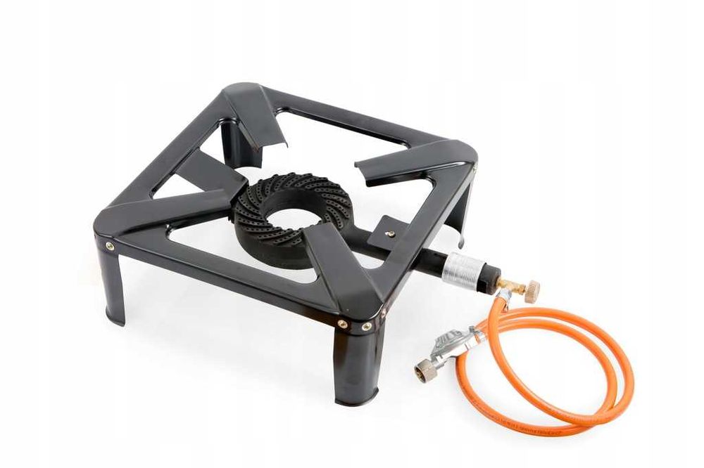 Taboret  Żeliwny Gazowy 40x40 + ZESTAW REDUKTOR WĄŻ OPASKI DUŻA MOC