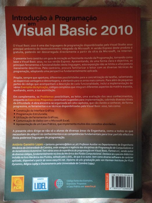 Introdução à programação em visual Basic 2010 Portes grátis
