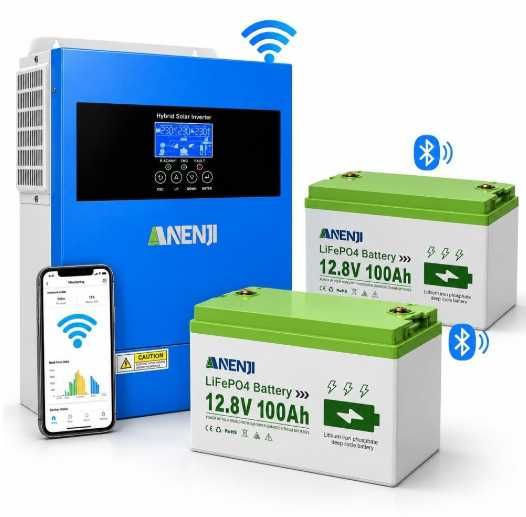 Акумулятор LiFePO4 12V/100Ah, LiFePO4 12V/160Ah 150A BMS Інвертор Комплекти резервного живлення