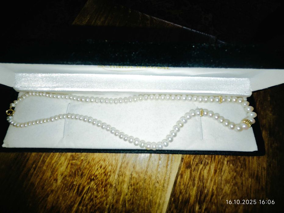 Perły złoto naszyjnik oryginał
