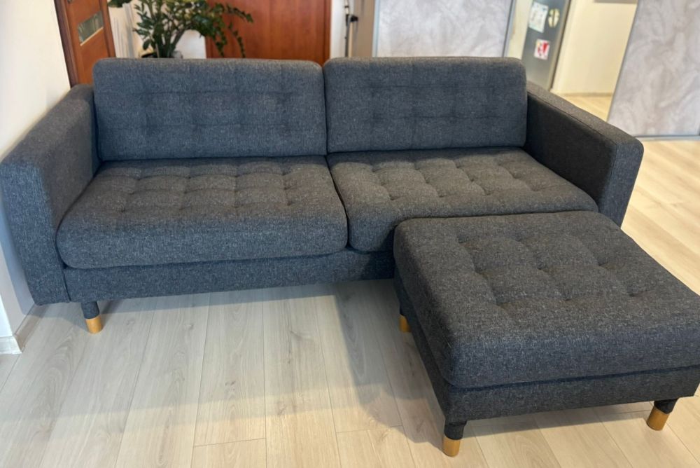 Sofa, kanapa +puf Landskrona Ikea