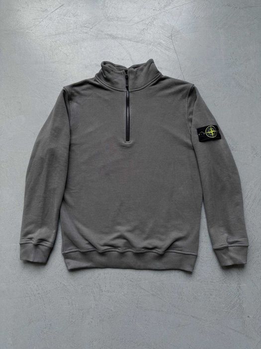 Білий зіп світшот на блискавці Stone Island Кофта Стон Айленд Світшоти