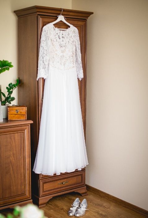 Biała suknia ślubna boho jak nowa !!!