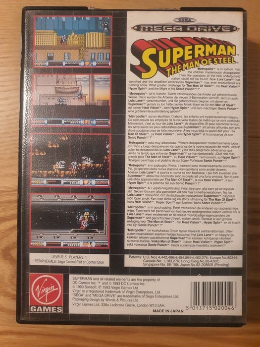 Jogo Megadrive Superman man of steel