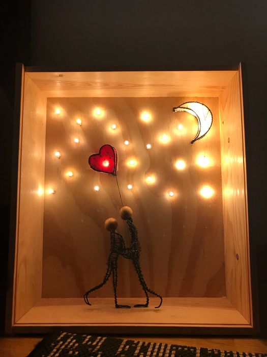 Caixa de Luz Romântica  (feita à mão)