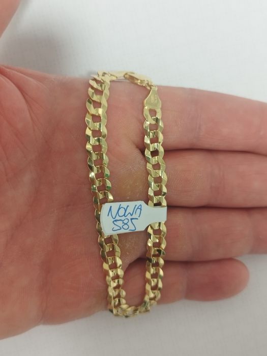Nowa piękna złota bransoletka pancerka 585 14k 9.79gr 21.5 unikat!!