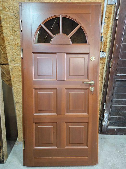 DRZWI Zewnętrzne Drewniane Sosnowe Wejściowe 100x206cm