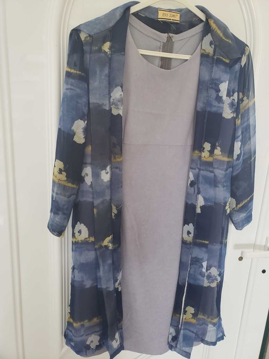 Conjunto Floral de Tunica e vestido de cerimonia