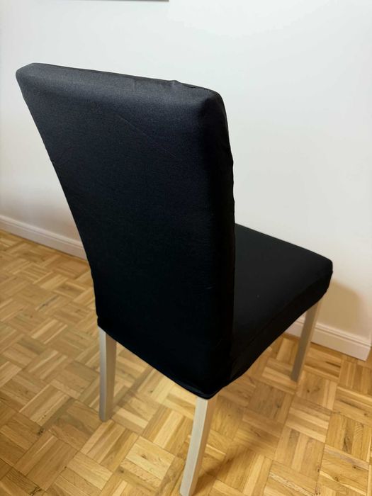 6szt Nowe czarne uniwersalne pokrowce elastyczne na krzesła loft black