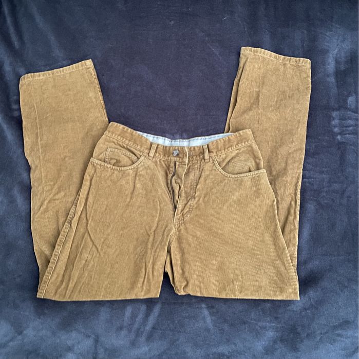 Brązowe spodnie sztruksowe M