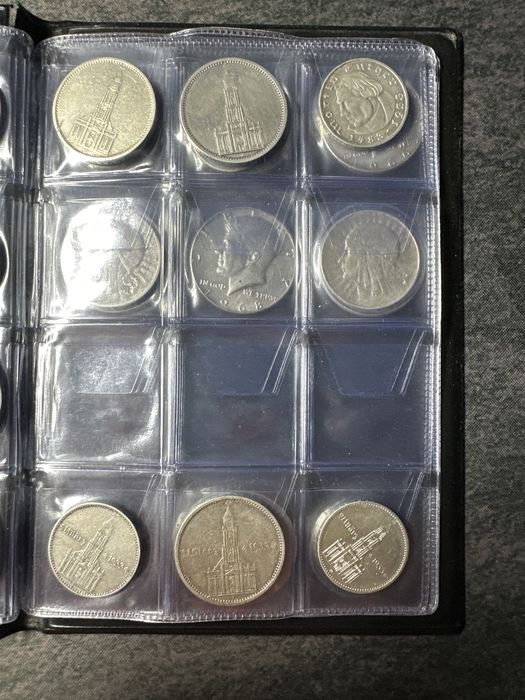 Набір срібних монет рсфср , ссср , 3рейх , польща та америка