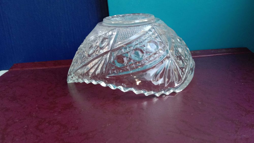 Конфетница «Листик», салатник, вазочка. Посуда. Хрусталь СССР