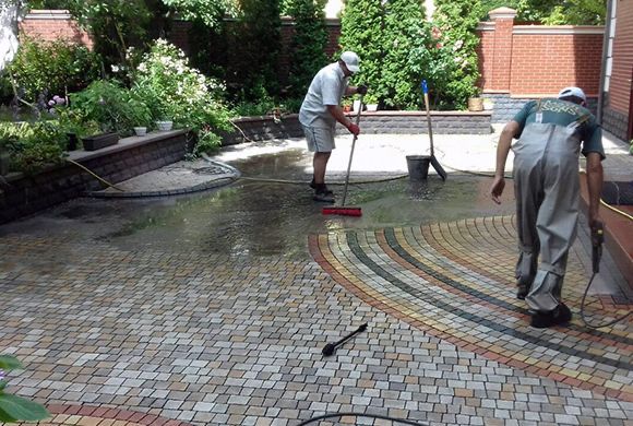 mycie kostki brukowej
