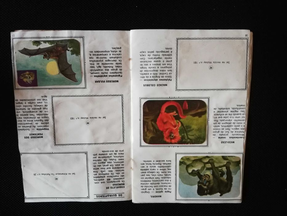 Caderneta Figurinhas de Animais