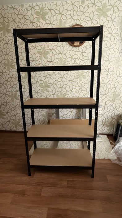 Металевий стелаж 180×90×40 чорний | посилений, 220×90×40 , 150/70/30