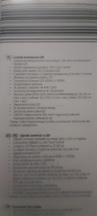 Do kolekcji - lustetko kosmetyczne LED - czarne - nowe