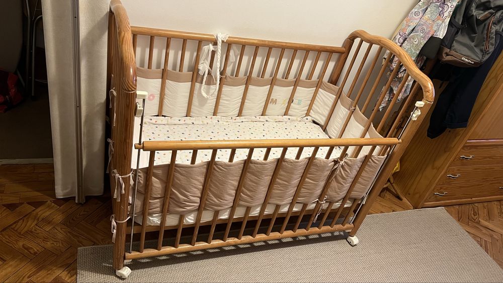 Cama berço bebe madeira
