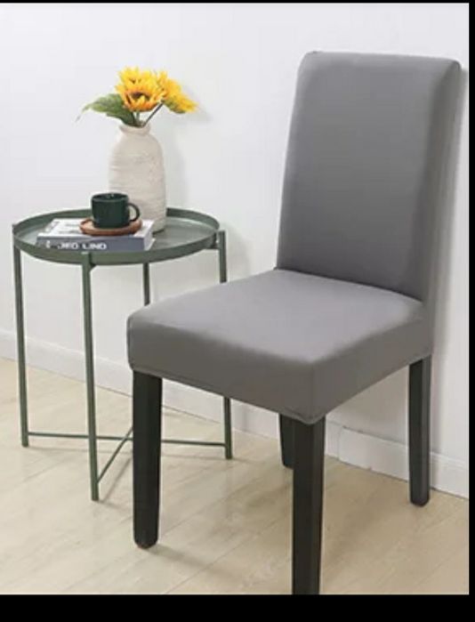 4 Capas para cadeira NOVAS cinza  lincra 4 unidades