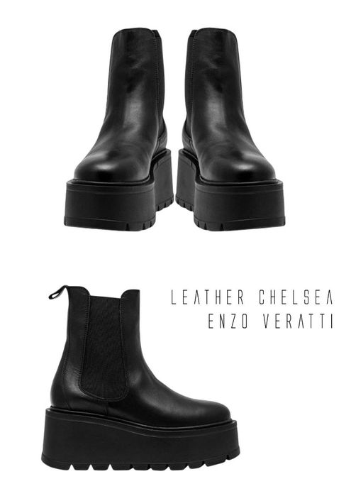 Шкіряні ботинки челсі на високій платформі