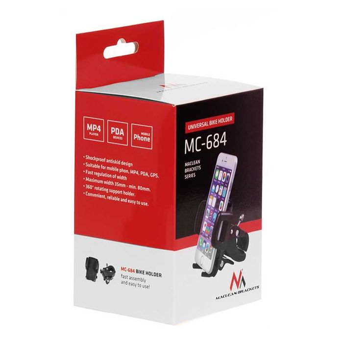 Uchwyt rowerowy na telefon mocowanie do kierownicy Maclean MC-684
