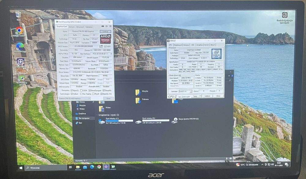 Medion/i5-6402P 4x3,4GHz/SSD256GB-120GB M2/16GB/Windows10/HDMI4GB/Wifi