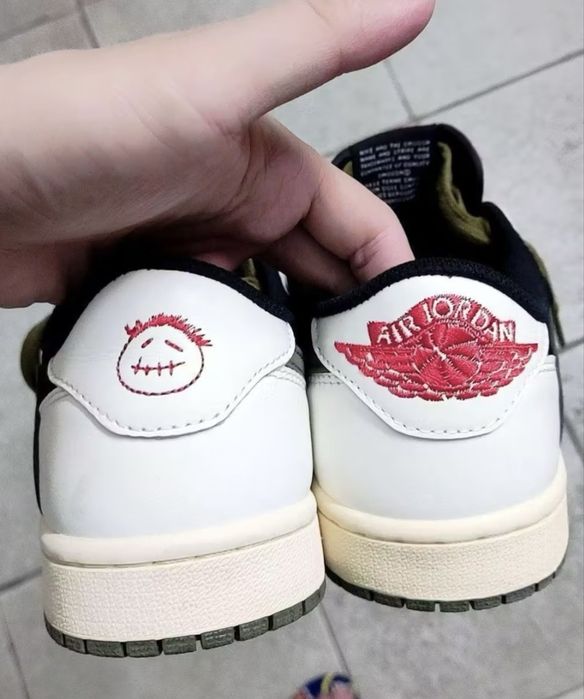 Шкіряні Кросівки nike air jordan 1 Retro Low OG SP Travis Scott Olive