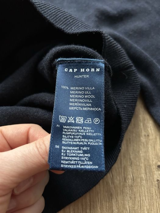 Sweter wełniany wełna merino Cap Horn s extra fine granat jak nowy