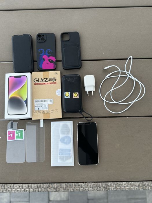 iPhone 14 128GB 100% jak nowy Apple smartfon etui pudełko telefon ios