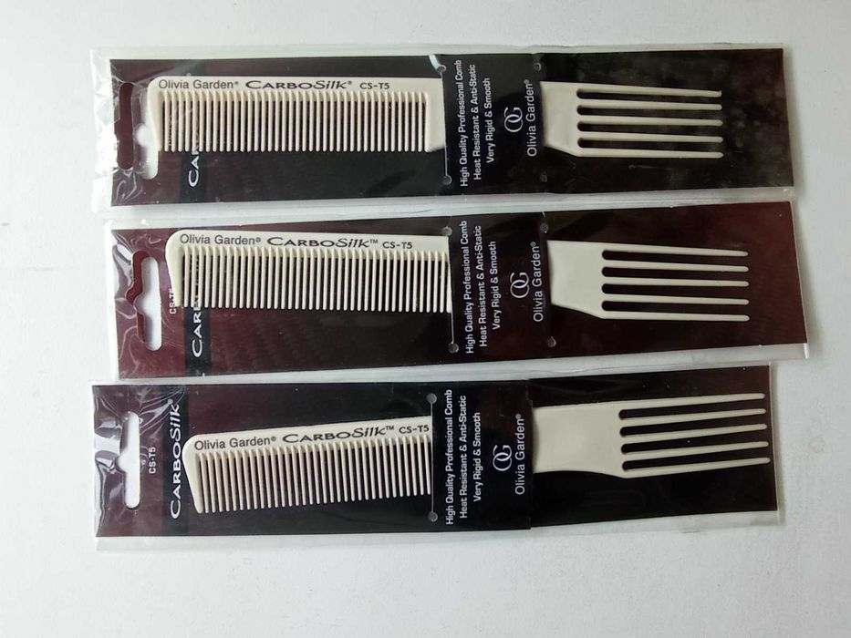 Карбоновий гребінець з вилкою CarbonSilk Olivia Garden