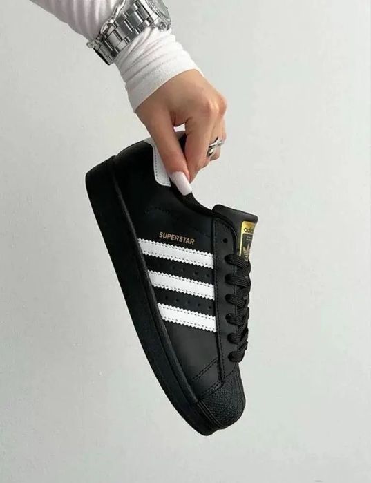 Adidas Superstar Black White кросівки адідас суперстар чорні