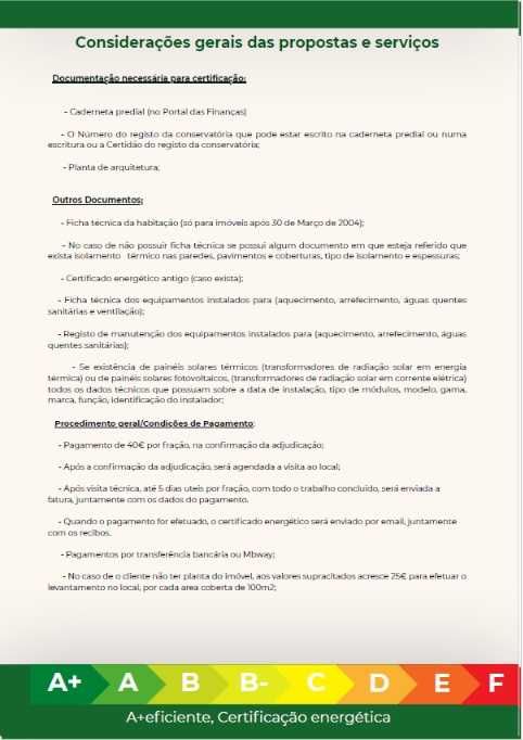 Certificado Energético - Perito Qualificado I, pelo SCE (com tabela de preços)