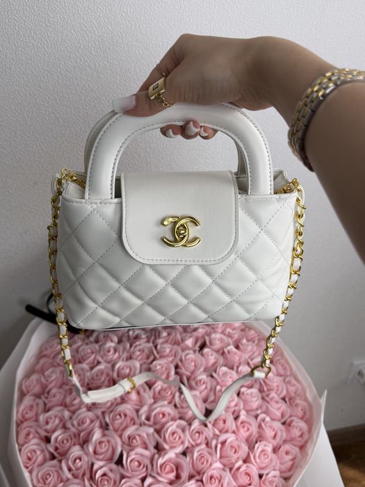Сумка  chanel, шанель, біла та чорна
