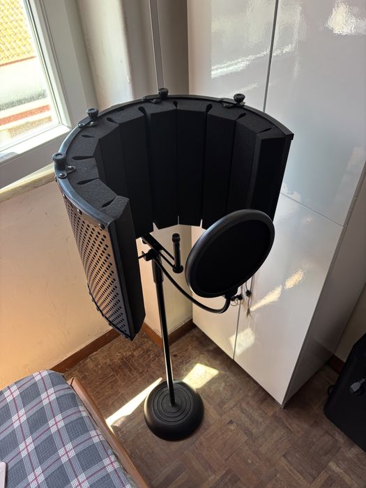Kit microfone – isolamento acústico + filtro pop + suporte