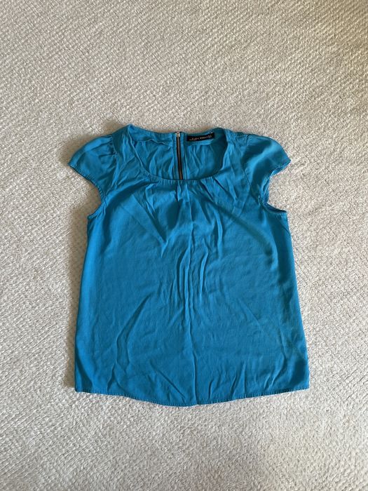 Turkusowa damska bluzka Zara rozmiar S