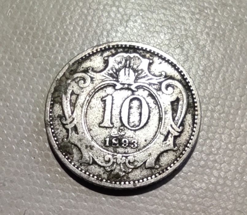 Moneta 10 halerzy Austria 1893r.