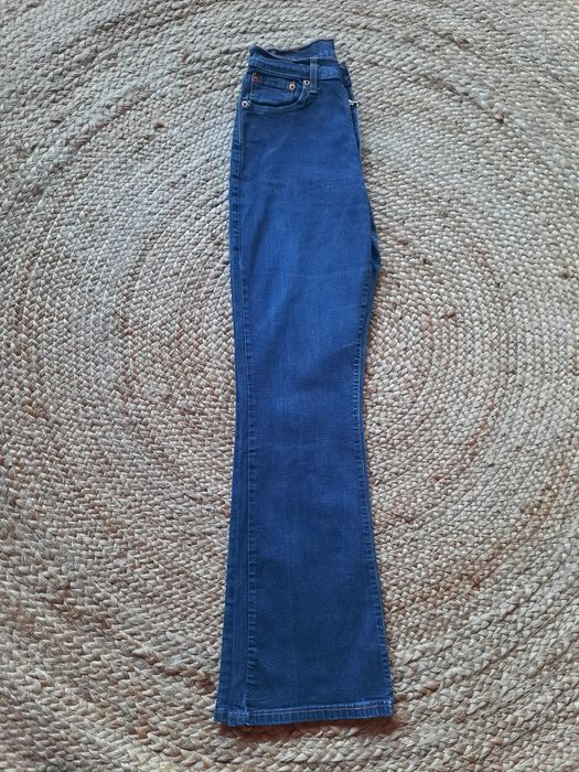 Spodnie jeansy Levis 584 wysoki stan, dzwony 28x32