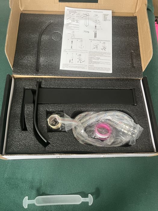 wysoki kran do zlewu łazienkowego, czarna bateria KADELG