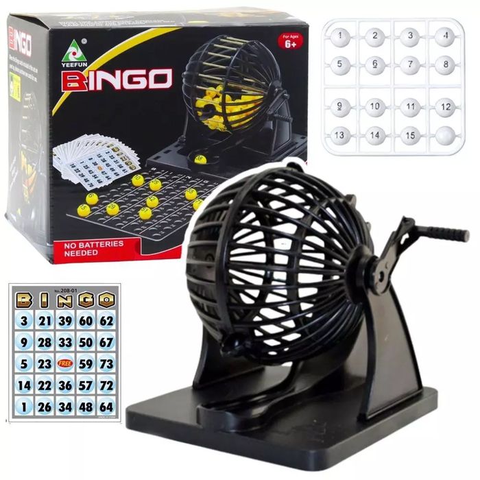Bingo Maszyna Losująca 80 Kulek 20 Kart. Nowy Produkt