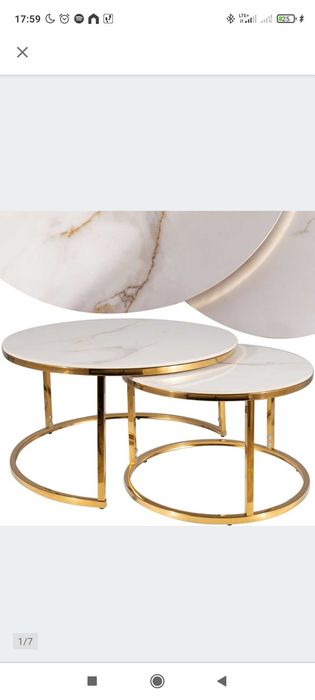 Stolik kawowy marmur złoty