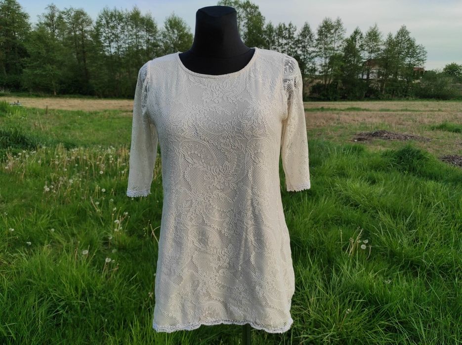 Koronkowa bluzka TUNIKA ecru Dorothy Perkins 42 XL