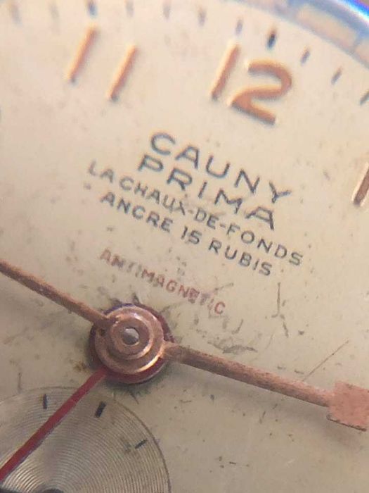 cauny calendário FHF 175 Vintage relógio corda antigo pulso homem