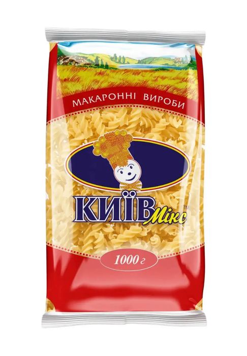 Макаронні вироби Київ мікс 1 кг / макароны / рожки / спагетти, 1 кг