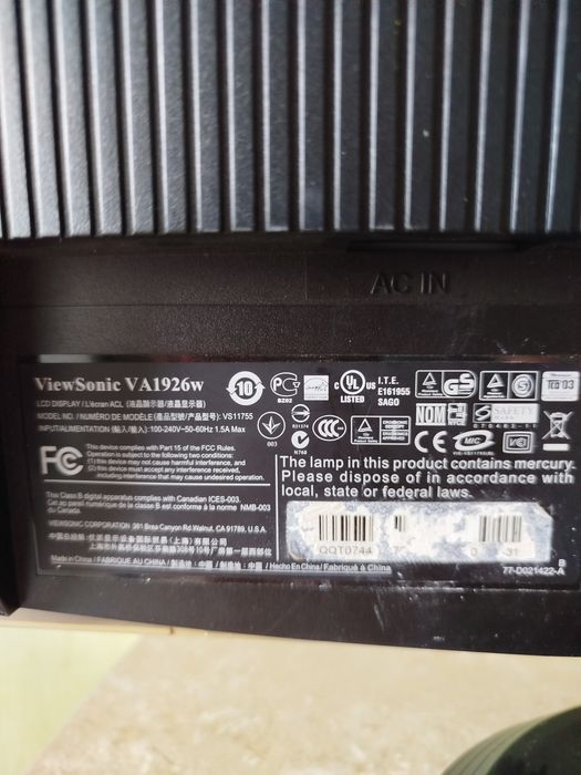 Монітор View Sonic (VA 1926w)