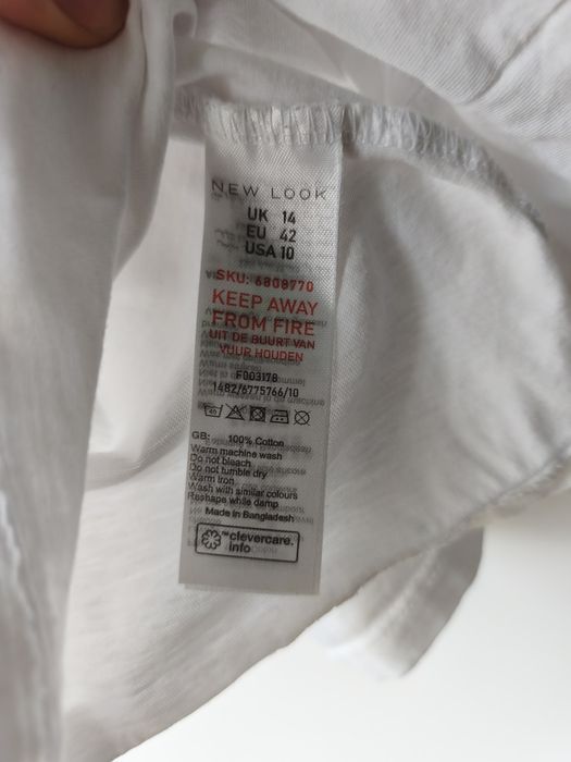New Look biały t-shirt koszulka bawełna bawełniana basic XL 42 100% bawełna