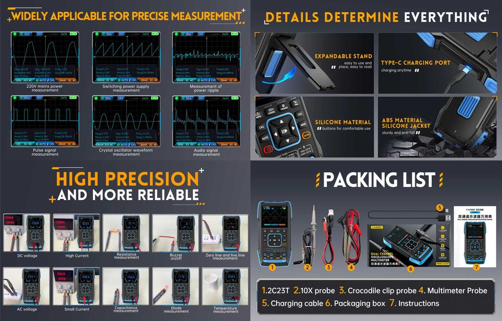 FNIRSI DST210 2C23T 2C53T 2C53P 2D15P осциллограф генератор тестер