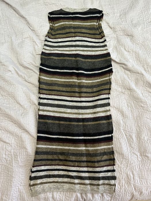 Zara Knit в'язане плаття-светр із V-подібним вирізом у смужку (S)