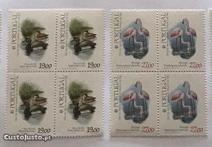 Série 4 quadras selos novos - Pássaros - PHILEXFRANCE - 1982