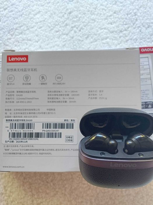 Auriculares/Fones Lenovo EA169 | Bluetooth 5.4 + ENC para chamadas [Novo/Selado]