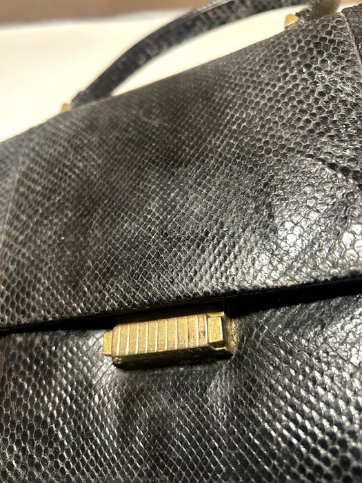 Mala Vintage Pele de Lagarto Genuína Anos 60 Estilo Kelly